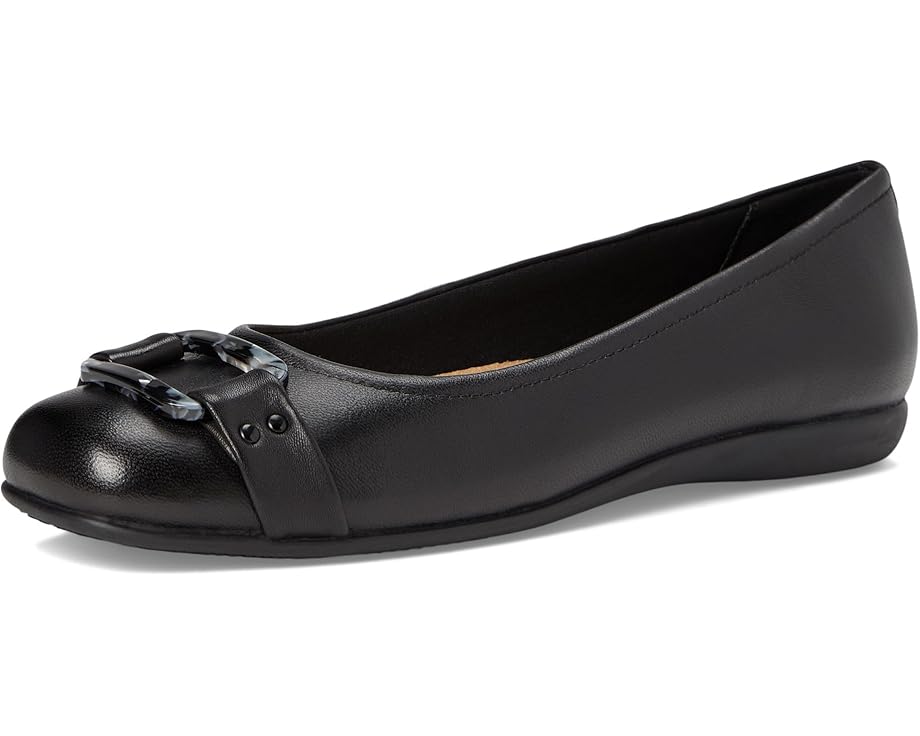 Trotters Womens Sizzle Signature Flat Us 8.5 Ww Eu 39 Black Leather Slip On Nib